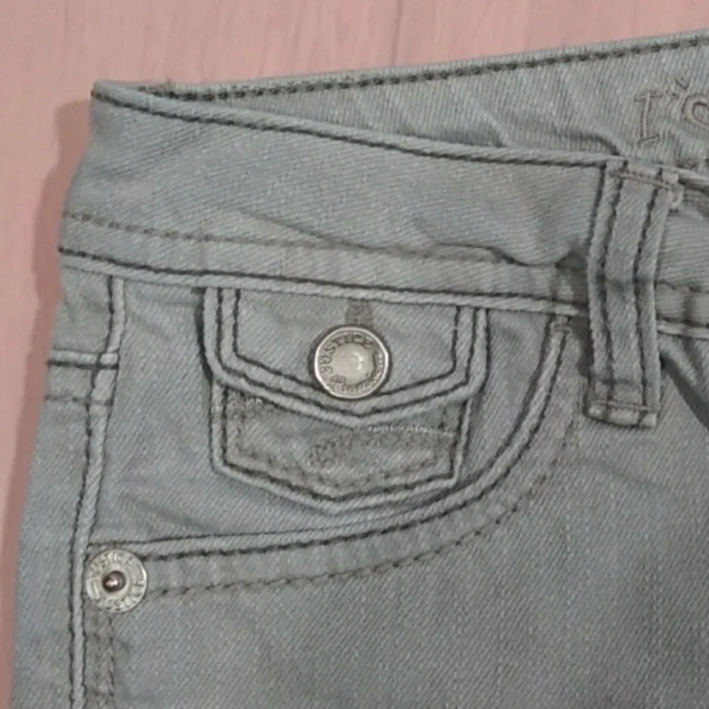 Justice Jeans Girl Gray Jeans Sz 12 S